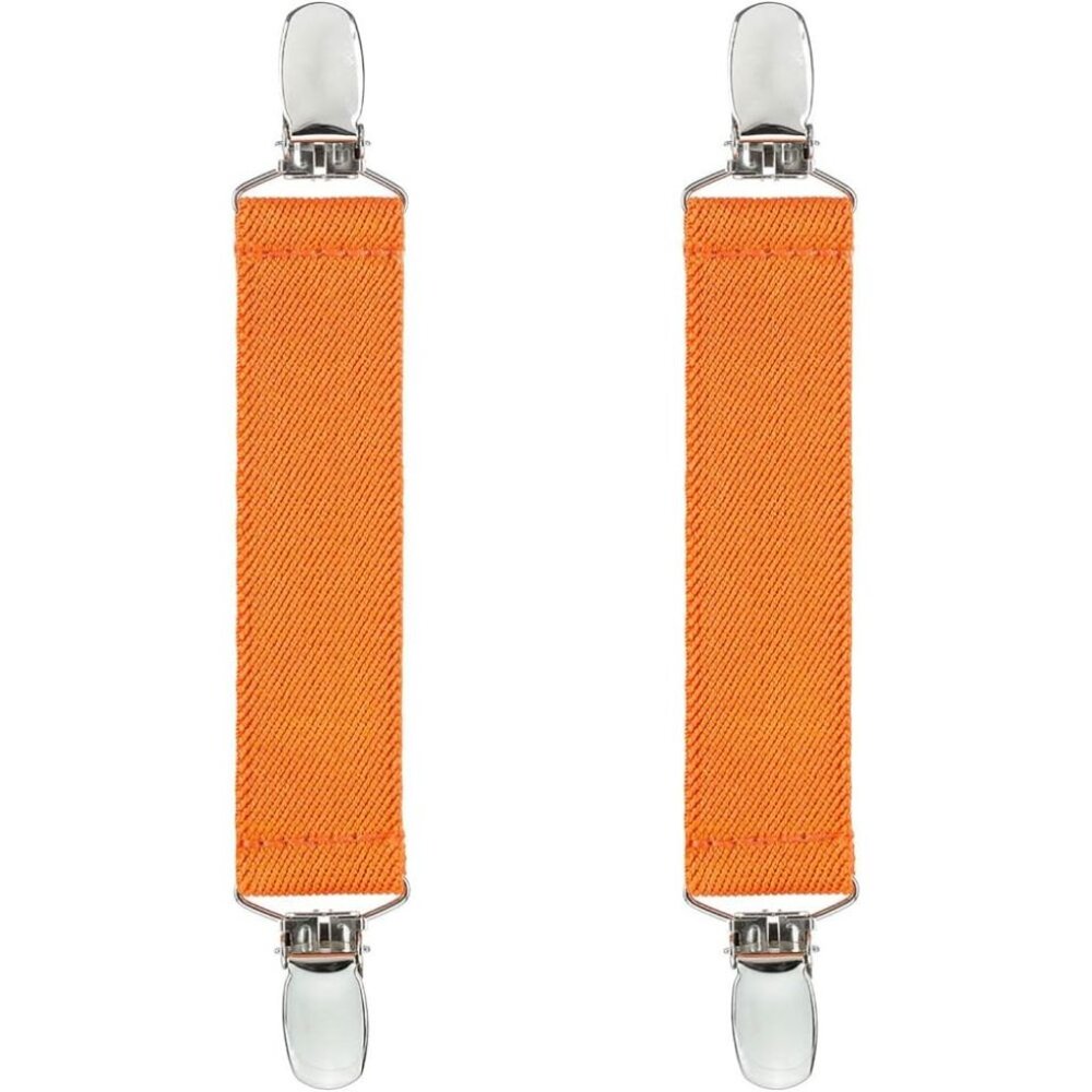 Hold’Em 1” Boot Straps Leg Pant Stirrup Elastic Extra Heavy Clips - Orange